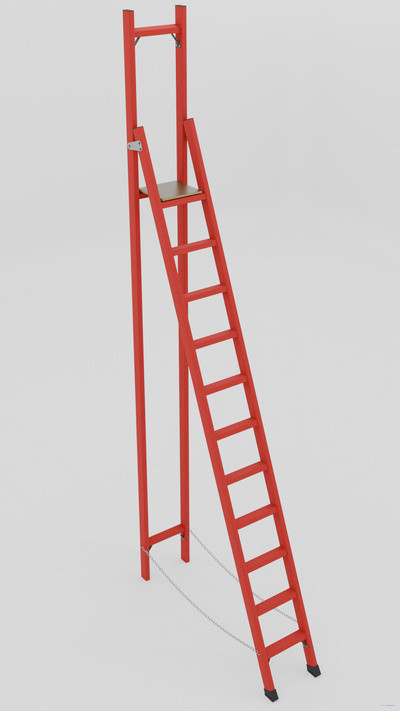 ССВ-3,6Т стремянка стеклопластиковая с вертикальной опорой, Телеком, h=3870мм, h рабочей площадки=2600мм, ступ.11 