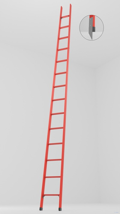 ЛСП-3,8ТМ лестница стеклопластиковая приставная Телеком, металлические оконцеватели h=3800мм, ступ.14 