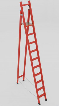 ССД-2,5Т с симметричной опорой диэлектрическая стеклопластиковая стремянка, Телеком, h=3450мм, h рабочей площадки=2500мм, ступ.10