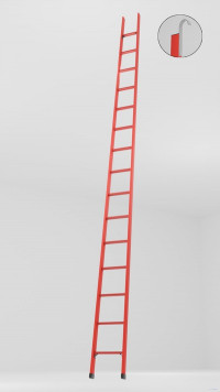 ЛСПД-4,0ТК односекционная диэлектрическая стеклопластиковая лестница Телеком, крюки h=4200мм, ступ.15
