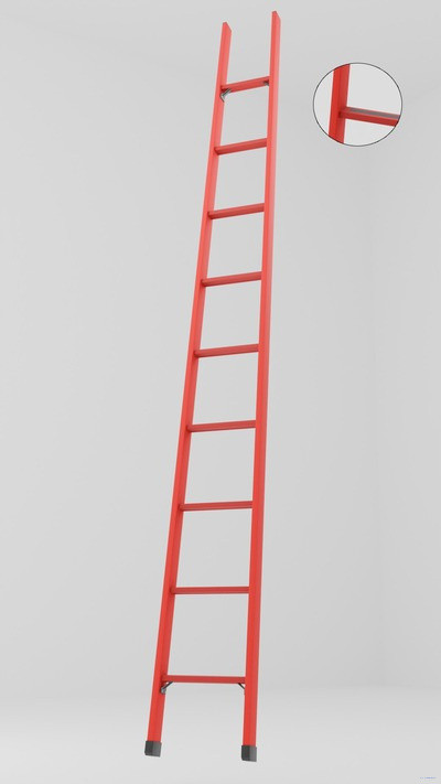 ЛСП-2,4АТ лестница стеклопластиковая приставная Телеком, абразивное покрытие ступеней h=2400мм, ступ.9 