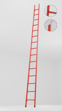ЛСП-4,0АТК лестница стеклопластиковая приставная Телеком, абразивное покрытие ступеней, крюки h=4000мм, ступ.15