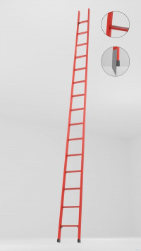 ЛСП-4,0АТМ лестница стеклопластиковая приставная Телеком, абразивное покрытие ступеней, металлические оконцеватели (Мягкий грунт) h=4000мм, ступ.15