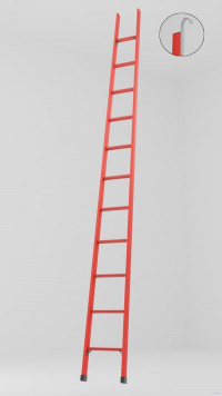 ЛСП-4,0К лестница стеклопластиковая приставная, крюки h=4000мм, ступ.11