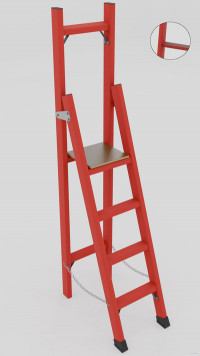 ССВ-1,8АТ стремянка стеклопластиковая с вертикальной опорой, Телеком, абразивное покрытие ступеней, h=1890мм, h рабочей площадки=900мм, ступ.4