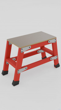 ССД-0,6П с симметричной опорой диэлектрическая стеклопластиковая подмость h=600мм, 1х2 ступеней, разборная, площадка 600х400мм