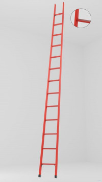 ЛСПД-4,8А односекционная диэлектрическая стеклопластиковая лестница, абразивное покрытие ступеней h=4900мм, ступ.13